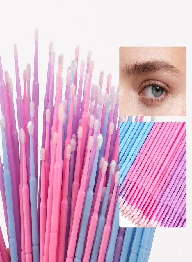 Mekupeu 300 Pcs Disposable Micro Applicator Brush, Micro Swabs, Eye Lashes Mascara Wands for Eyelash Extension(mixed 3 color) - Image 3