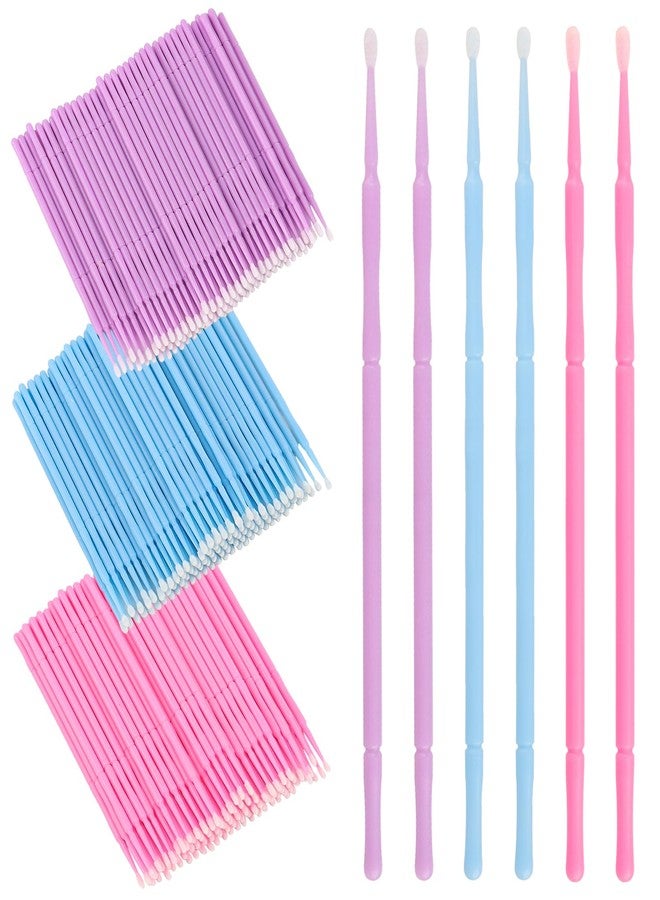 Mekupeu 300 Pcs Disposable Micro Applicator Brush, Micro Swabs, Eye Lashes Mascara Wands for Eyelash Extension(mixed 3 color) - Image 4