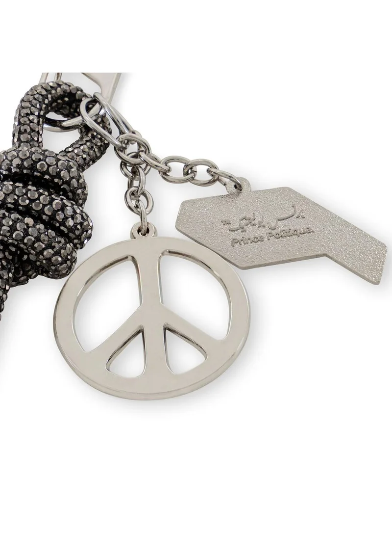 Prince Politique Grey Peace Chain Logo Keychain  | Best Price UAE