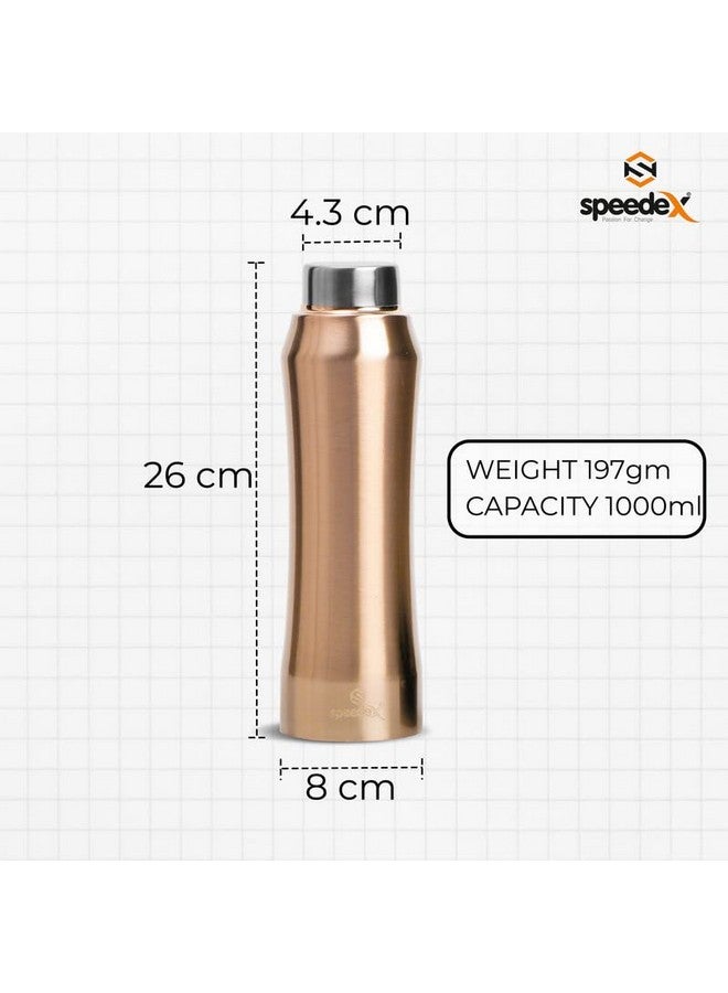 Speedex Stainless Steel Gold Water Bottle 1 Litre with Steel Cap - Leak-Proof, Durable, Lightweight | Ideal for Kids, Adults, Office, School, Travel | Pack of 4, Set of 4, Combo of 4 (1000ml Each) - Image 4