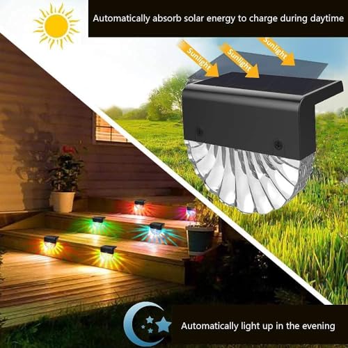 BRIGATTES Solar Light Outdoor for Garden Balcony led Wall lamp Wall Fence Step Waterproof Light Solar Panel Light Decoration for Home,Garden for Deck,Patio,Railing Step Light (4) - Image 5