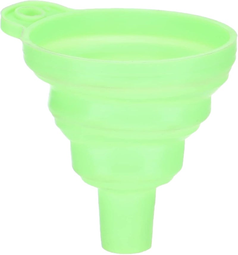 Generic Silicon foldable funnel for kitchen - green