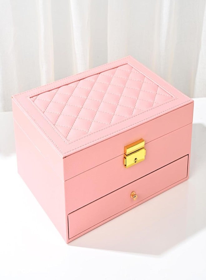 MVM Enterprise Mini Jewellery Box 2 Layer Jewellery Box Multiple Compartment Jewellery Box Design Portable Display Storage Box For Rings Earrings Necklaces Bracelet Organizer Storage Holder Boxes - Image 1