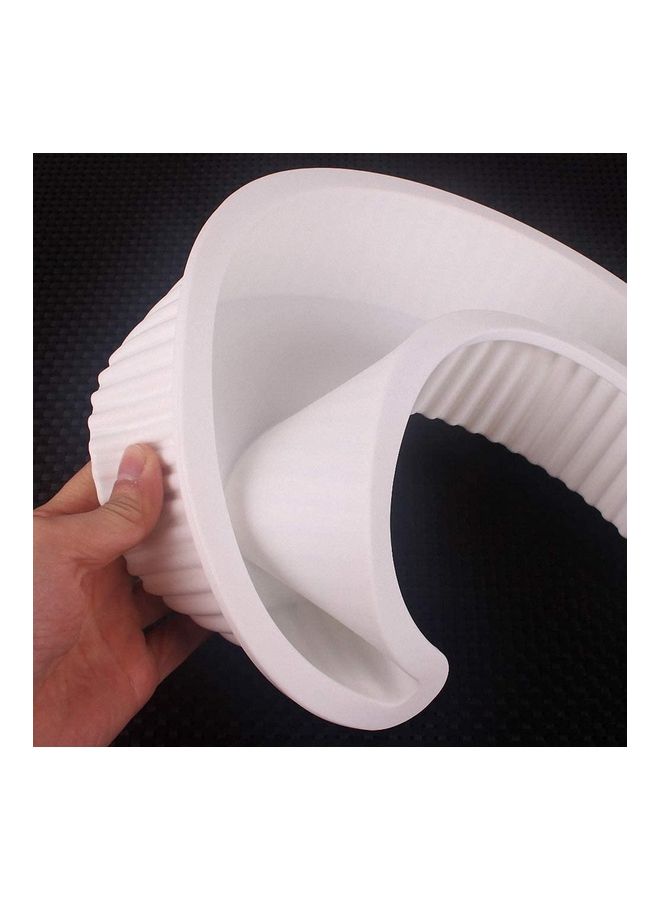 KHAJUL Moon Shape Silicone Cake Mold 23CM, 3D Crescent Mousse Pan, Non-Stick Baking Tool for Dessert, Cake & Mousse, Kitchen Bakeware (White Large Size) - Image 2