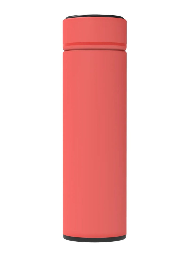 بورودو زجاجة مياه ذكية سعة 500 مل مع مؤشر لدرجة الحرارة / قاعدة غير قابلة للانزلاق / تصميم بفتحة واسعة / شاشة لمس LED / مستشعر دقيق لدرجة الحرارة / مصفاة من الفولاذ المقاوم للصدأ / عزل حراري مفرغ / حتى 12 ساعة من العزل الحراري - - أحمر - Image 3