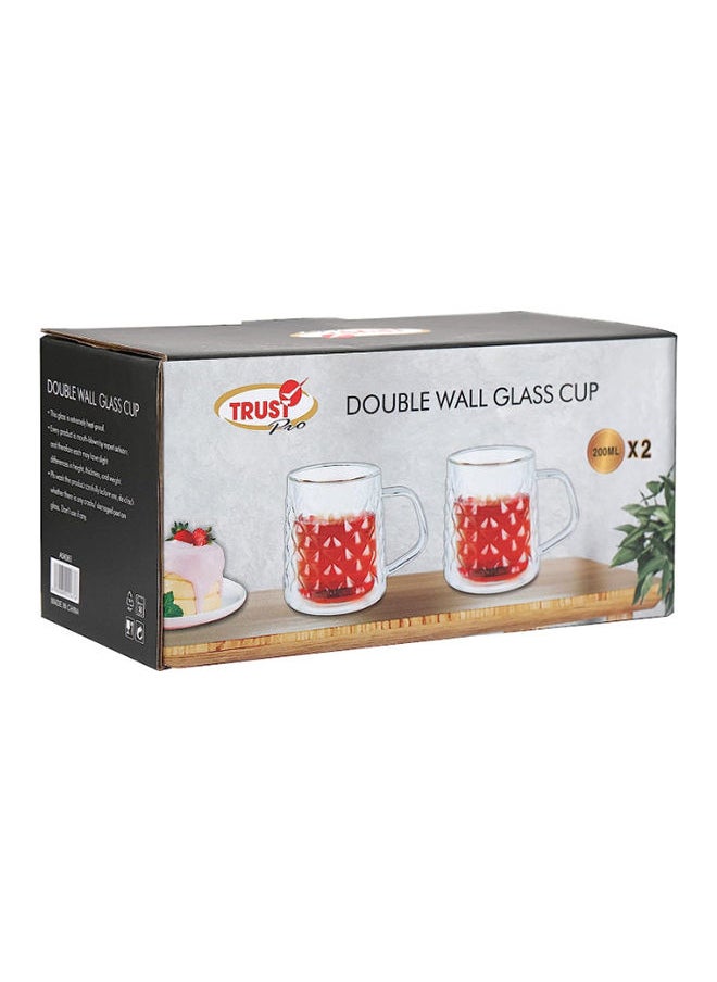 2-Piece Double Wall Glass Cups 200 Milliliter Clear - pzsku/Z459CDD6E704564F0D69CZ/45/_/1688645779/fa87342e-0b6e-4aca-b1d0-e689aab7968e