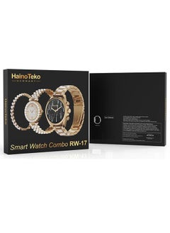 Haino Teko Haino Teko RW 17 Two Round watches Gold Edition with bangles combo for Women's and Girls  - Image 4