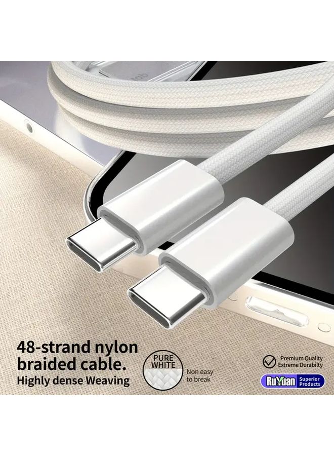 USB C Fast Charging Cable 60W 6.6ft for iPhone 16 15 Samsung with Silicone Tie - Image 2