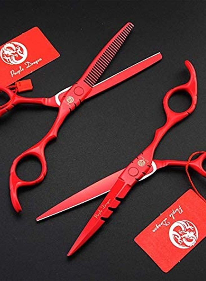 Purple Dragon Professional Japan 440C Hair Salon Cutting Shears and Barber Thinning Scissor Hairdressing Shear Set with Bag - Image 3