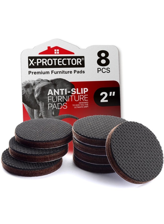 X-Protector وسادات أثاث غير قابلة للانزلاق X-PROTECTOR - 8 قطع من ممسكات الأثاث الممتازة 2"! أقدام مطاطية ذاتية اللصق - وسادات حماية الأرضيات غير القابلة للانزلاق - حافظ على الأثاث في مكانه! - Image 1
