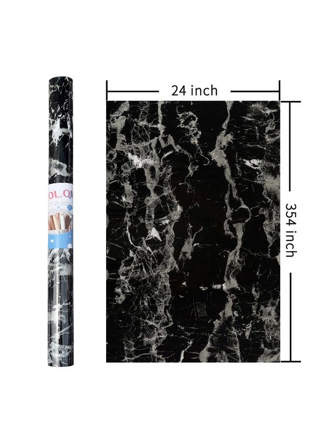 Holomey 24x354 inch Black Marble Contact Paper Peel and Stick Wallpaper Self Adhesive Removable Decorative Vinyl Wll Paper for Bedroom Bathroom Kitchen Countertop Cabinet Wall Covering - Image 5