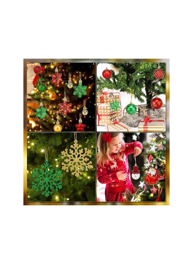 The Bros 40 قطعة زينة كرات عيد الميلاد، كرات شجرة عيد الميلاد المقاومة للكسر، كرات شجرة عيد الميلاد البلاستيكية اللامعة، مستلزمات ديكور حفلات عيد الميلاد، كرات الرسم بموضوع عيد الميلاد لتزيين حفلات المنزل - Image 3