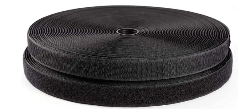 AKKIAGRO AKKIAGRO Non Adhesive Hook Tape Non Adhesive Loop Tape Black Color No Glue on Back Side NonAdhesive Fabric Fastener Interlocking Tape for Sewing Crafts DIY Clothes Shoes etc 25 Meter  - Image 2