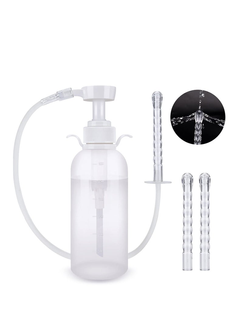 SYOSI 300ml  Douche Cleaner -  Douche Cleaning Kit Enema Bottle with 3 Nozzle Tips - Reusable Manual Pressure Enemas for Douche, Water Colon Cleansing Gifts for Women(300ml/10.1oz) - Image 1