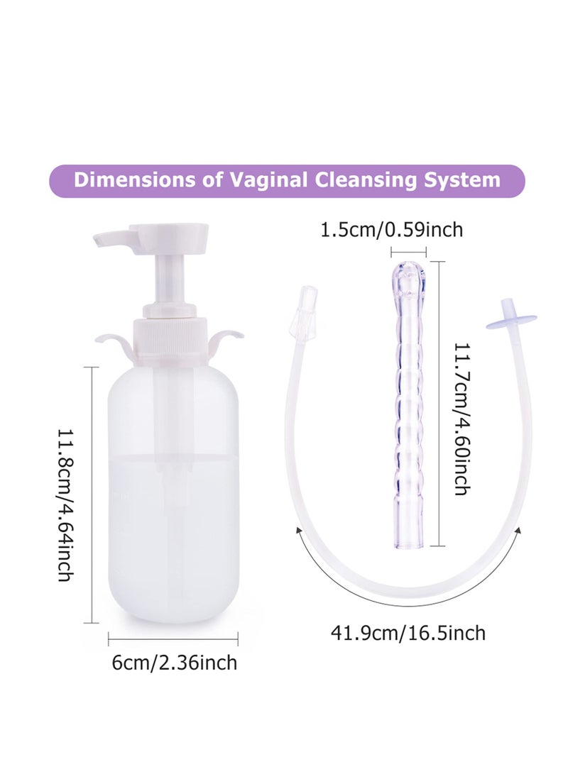 SYOSI 300ml  Douche Cleaner -  Douche Cleaning Kit Enema Bottle with 3 Nozzle Tips - Reusable Manual Pressure Enemas for Douche, Water Colon Cleansing Gifts for Women(300ml/10.1oz) - Image 4