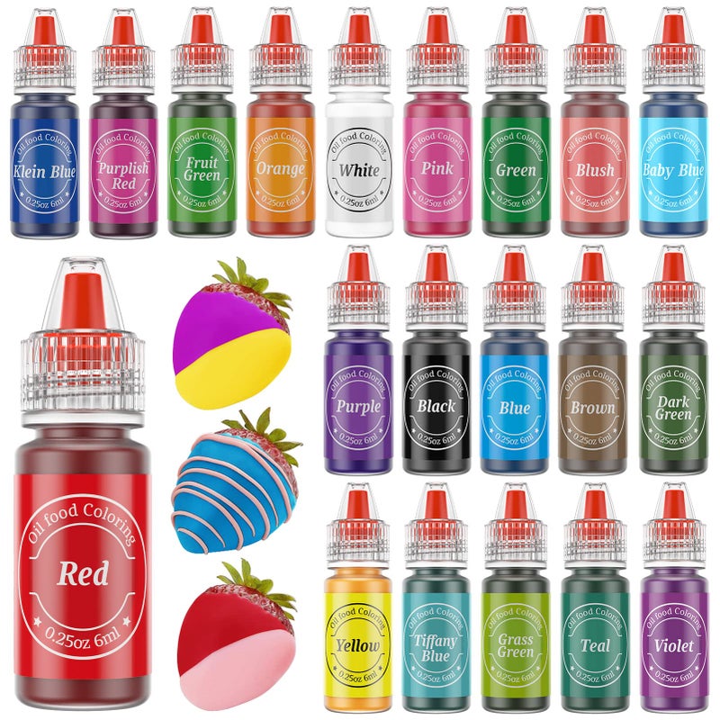 Nomeca Oil Based Food Coloring for Chocolate, 20 Colors Food Coloring Set for Cake Decorating - Nomeca Food Grade Edible Food Dye for Baking,Candy Melts Cookies Fondant - .25 Fl. Oz Bottles - Image 1