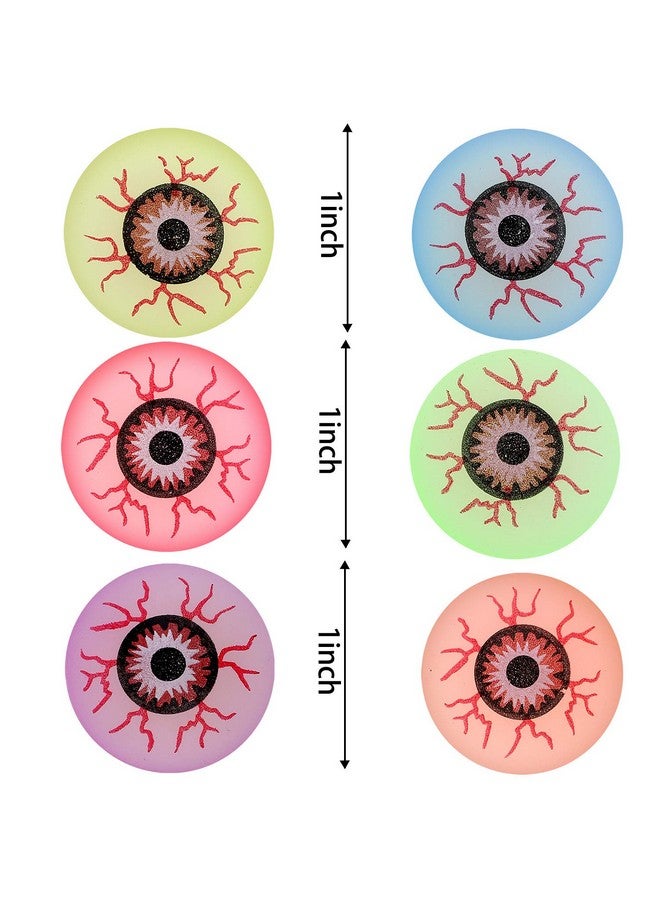 Elcoho 24 Pieces Glow In The Dark Bouncing Eyeballs Halloween Bright Bouncing Balls For Trick Or Treat Or Halloween Favors - Image 3