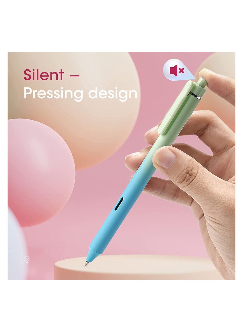 SYOSI Retractable Gel Ink Pens, Aesthetic Gradient Color Barrel, 4Pcs Black Ink 0.5mm Fine Point Tip Pen Comfort Grip Smooth Writing, for Journaling Note Taking Sketching, Gel Pens Quick Dry Pens - Image 3