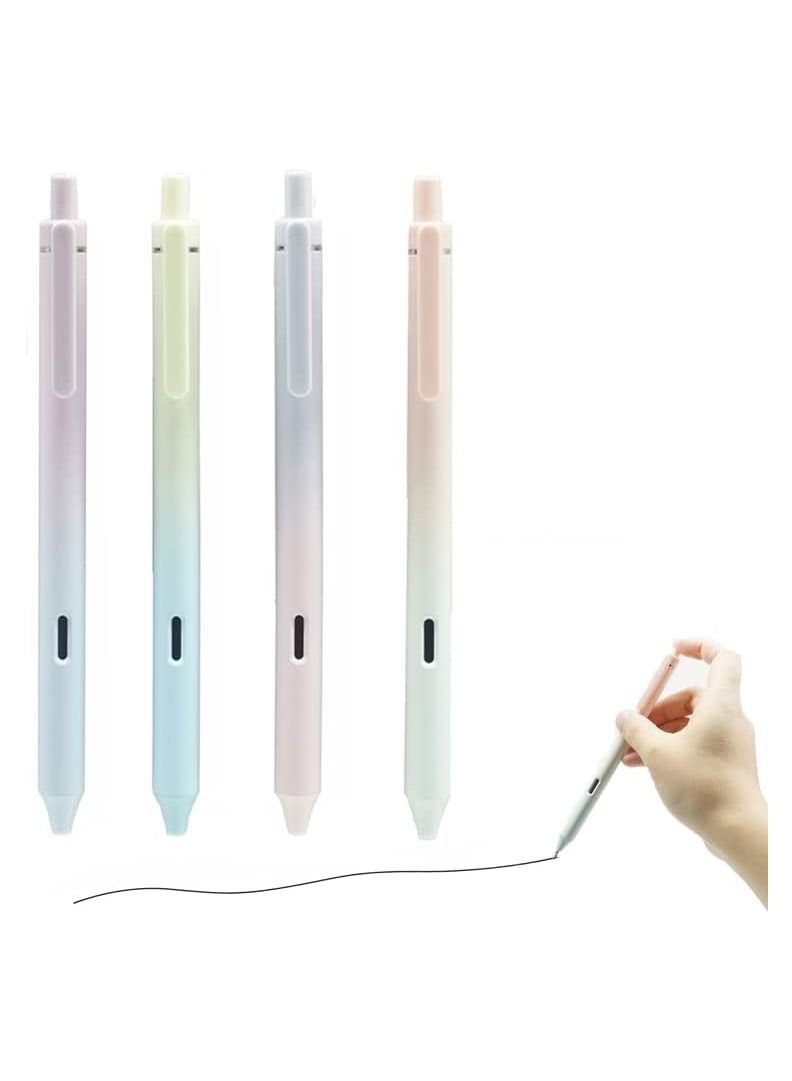 SYOSI Retractable Gel Ink Pens, Aesthetic Gradient Color Barrel, 4Pcs Black Ink 0.5mm Fine Point Tip Pen Comfort Grip Smooth Writing, for Journaling Note Taking Sketching, Gel Pens Quick Dry Pens - Image 1