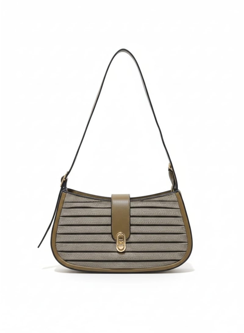 Jeans leather crossbody bag, shoulder bag with a connected strap and modern design. - Image 2