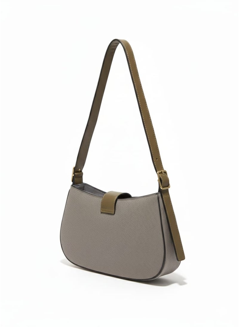 Jeans leather crossbody bag, shoulder bag with a connected strap and modern design. - Image 3