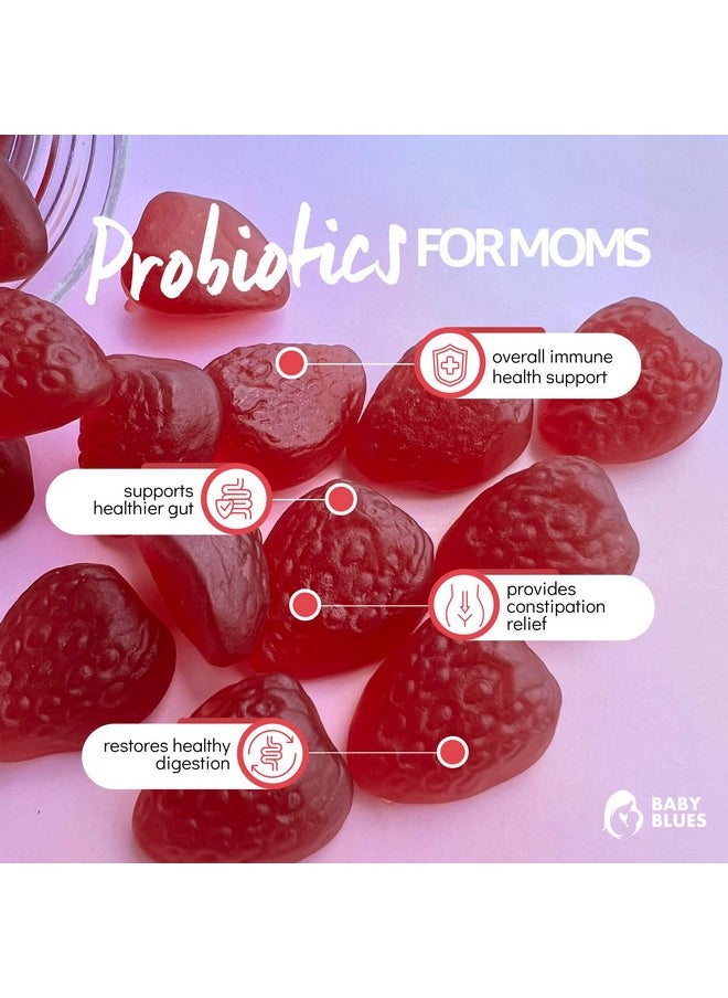 BABY BLUES : Organic Probiotic Gummy Vitamins For Moms Strawberry 5 Billion Cfu  - Image 4