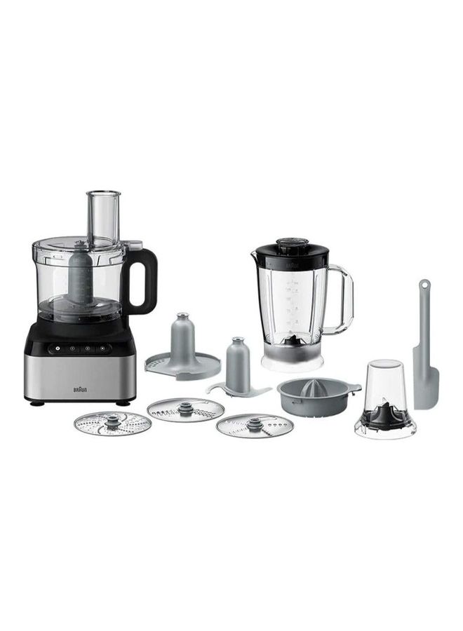 BRAUN Food Processor, Citrus Press, Spatula,Dough Tool, Plastic Multi Mill. 2.1 L Bowl Capacity, 800 W FP 3233 Black - Image 1