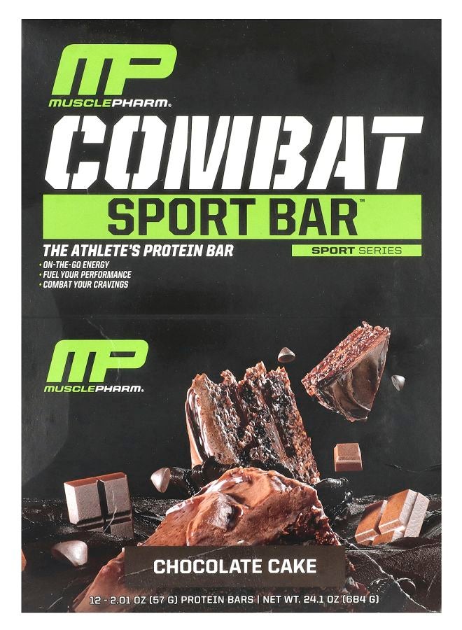 MusclePharm Combat Sport Bar™ Chocolate Cake 12 Bars 2.01 oz (57 g) Each - Image 1