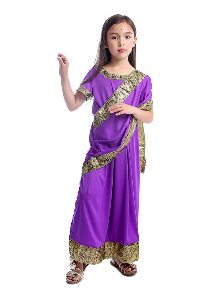Al Aoyama - Bollywood Princess Masquerade Dress, Indian Girl Dress Up Kids Cosplay Costume, Purple - Image 1