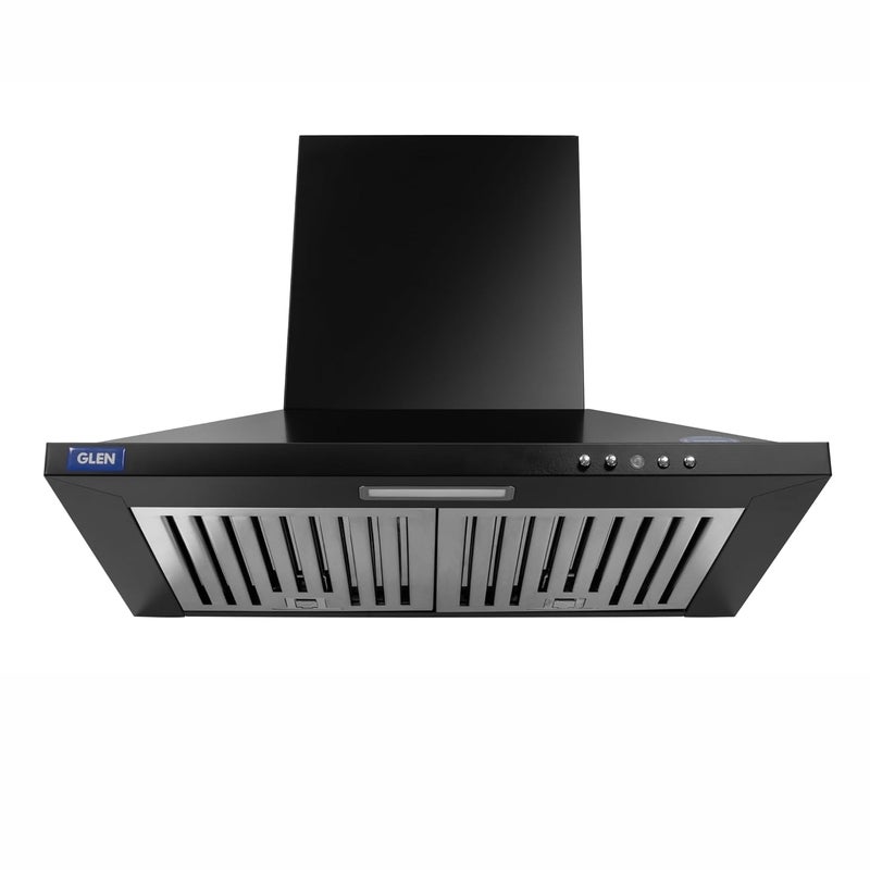 GLEN Glen Electric Kitchen Chimney Pyramid Shape with SS Baffle filters 60cm 1100 mh Black 6050 IN BLK Black  - Image 1