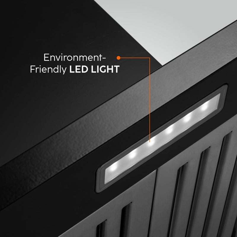 GLEN Glen Electric Kitchen Chimney Pyramid Shape with SS Baffle filters 60cm 1100 mh Black 6050 IN BLK Black  - Image 2