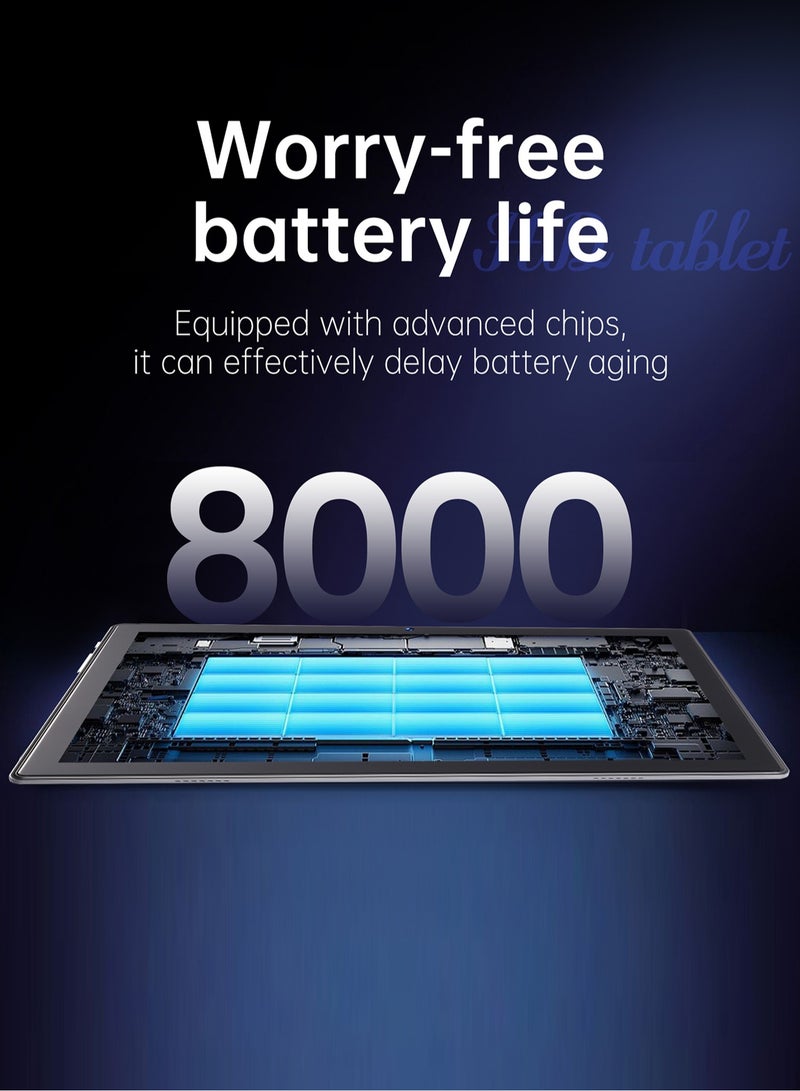 اكس برايم جهاز لوحي ذكي S25 Ultra+ بشاشة 10.1 بوصة عالية الدقة، أندرويد، تصميم نحيف مع لوحة مفاتيح، ذاكرة RAM 16GB وذاكرة تخزين 1TB، شريحتي اتصال، شبكة 5G، واي فاي، كاميرا مزدوجة، معالج ثماني النواة  رمادي - Image 3