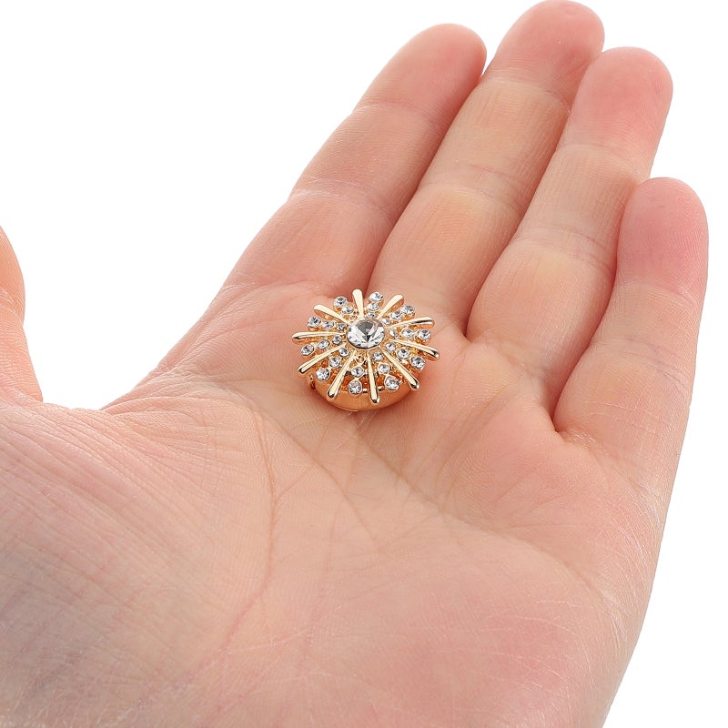 4pcs Rhinestone Button Covers: Rhinestone Detachable Buttons Clip- for Shirts - Formal Wear Accessories for Weddings and Parties - Image 2
