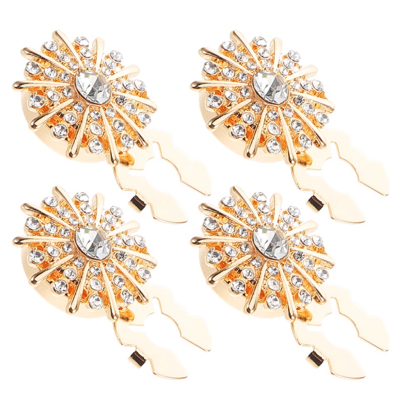 4pcs Rhinestone Button Covers: Rhinestone Detachable Buttons Clip- for Shirts - Formal Wear Accessories for Weddings and Parties - Image 3