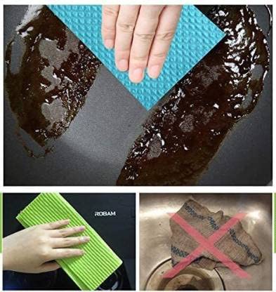 Shopfleet Wipe Clean Sponge Wipes Pack of 10 Cellulose Based Easy to Use Resuable Multicolor - Image 2