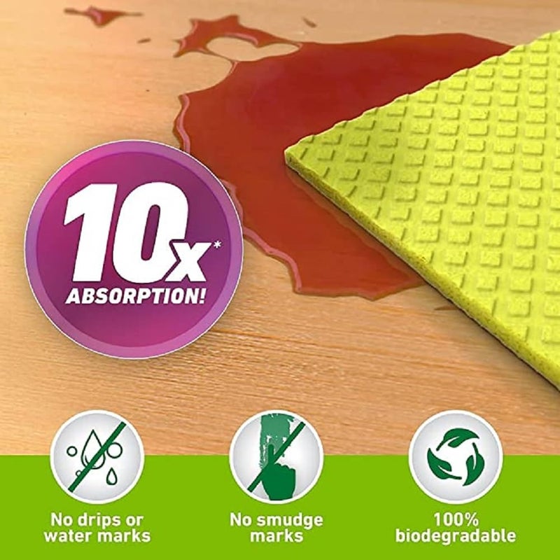 Shopfleet Wipe Clean Sponge Wipes Pack of 10 Cellulose Based Easy to Use Resuable Multicolor - Image 3