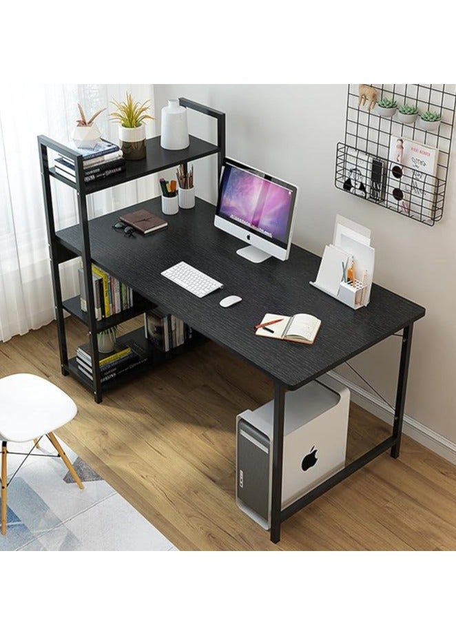 Computer Desk Home Office Desk Gaming Table with 4 Tiers Storage Shelves  L-Shaped Study Writing Table Corner Desk Laptop Desk with Strong Legs（120*50*80CM） - Image 1