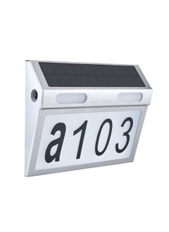 Y&D Solar Address Sign Stainless Steel Durable House Numbers 3 Lighting Colors Modes Waterproof Modern Lighted Plaque Outdoor LED Llluminated For  - Image 1
