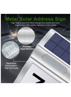 Y&D Solar Address Sign Stainless Steel Durable House Numbers 3 Lighting Colors Modes Waterproof Modern Lighted Plaque Outdoor LED Llluminated For  - Image 2