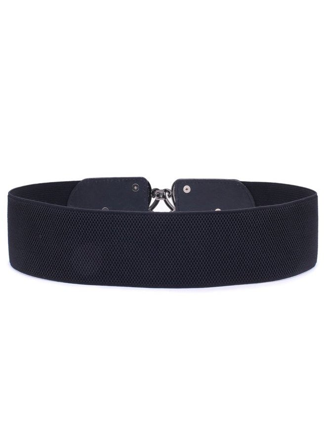 Syuer Womens Vintage Wide Elastic Stretch Waist Belt Retro Cinch Belt, Black, XL-XXL (88-114cm) - Image 2