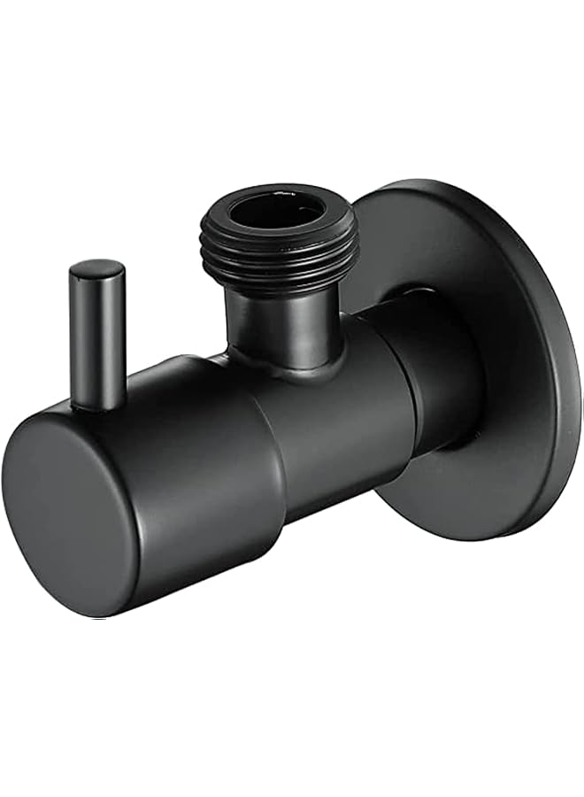 The Bros Angle Stop Valve 1/2 inch x Matte Black Shut Off Water Control Faucet Single Handle Shower Triangle for Bathroom Toilet Bidet - Image 1