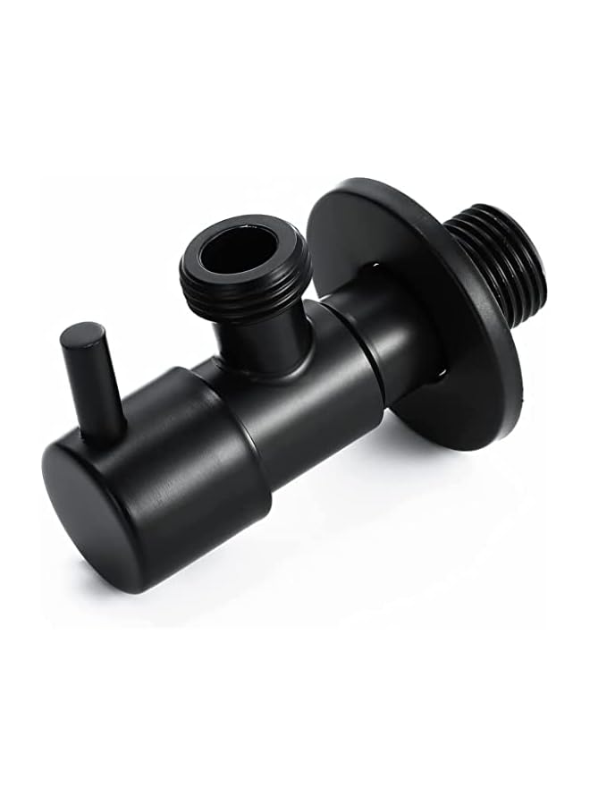 The Bros Angle Stop Valve 1/2 inch x Matte Black Shut Off Water Control Faucet Single Handle Shower Triangle for Bathroom Toilet Bidet - Image 2