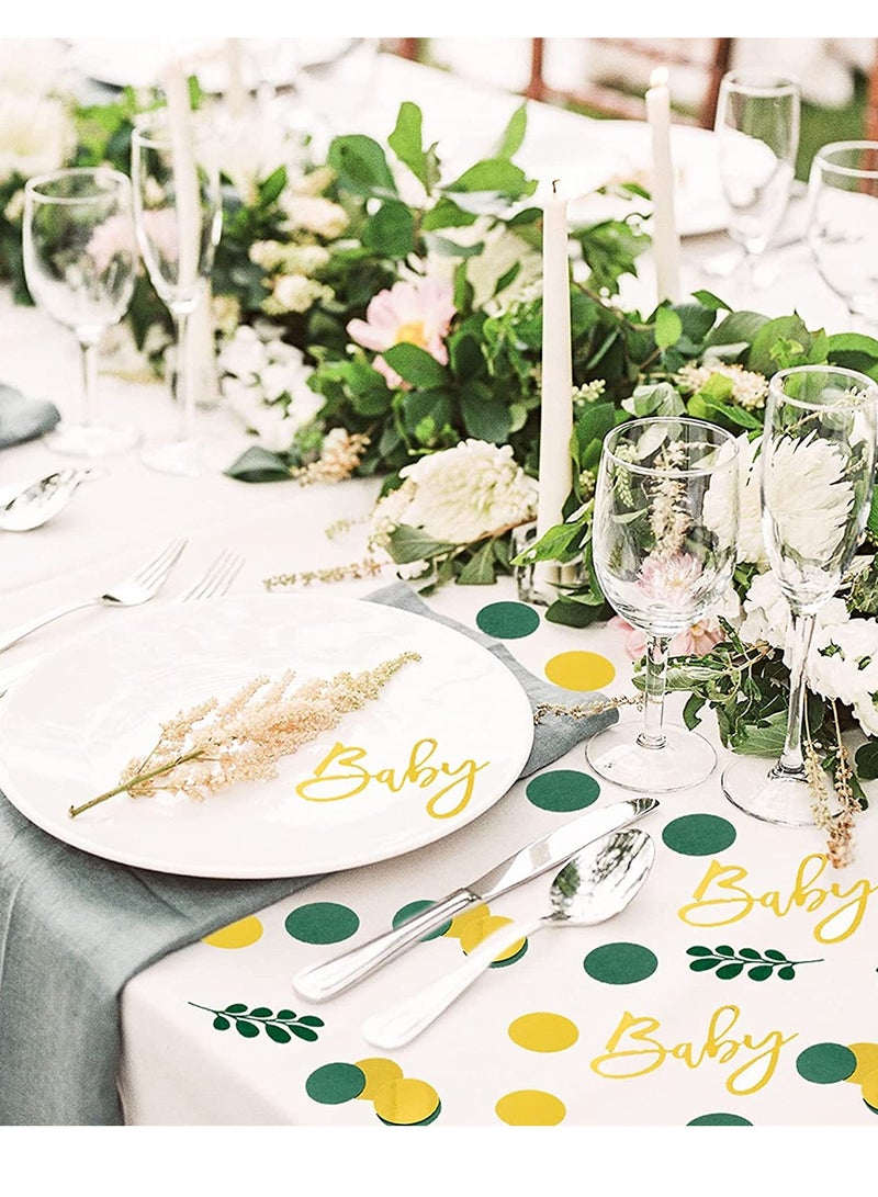 Excefore زخرفة حفلة مولود جديد باللون الأخضر مع زينة الأوكالبتوس بألوان هرمية للكشف عن جنس الفتاة أو الولد زفاف ذكرى الزواج حفلة عيد الميلاد زخرفة 400 قطعة - Image 4