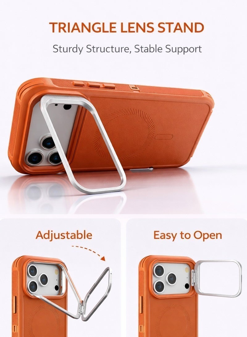 Neyecam NEW HOT SALE Magnetic Robot Case for iPhone 17 Pro  Built-in Strong Magnet, 3-Layer Heavy Duty Shockproof TPU+PC Cover with Adjustable Camera Lens Kickstand, Wireless Charging Support, Free Lanyard - Image 4