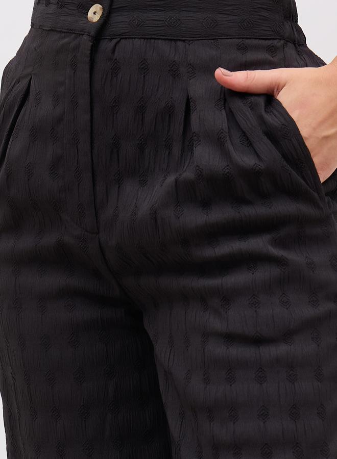 Styli Self Design Asymmetric Hem Top and Wide Leg Pants Co-Ords  - Image 4