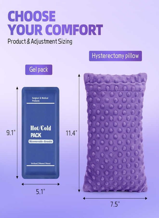 okmaba Hysterectomy Recovery Pillow with Hot/Cold Pack Pocket - Abdominal Surgery Recovery Pillow for Women, C-Section & Tummy Tuck Must Haves, Post Op Support Cushion(Purple) - Image 2