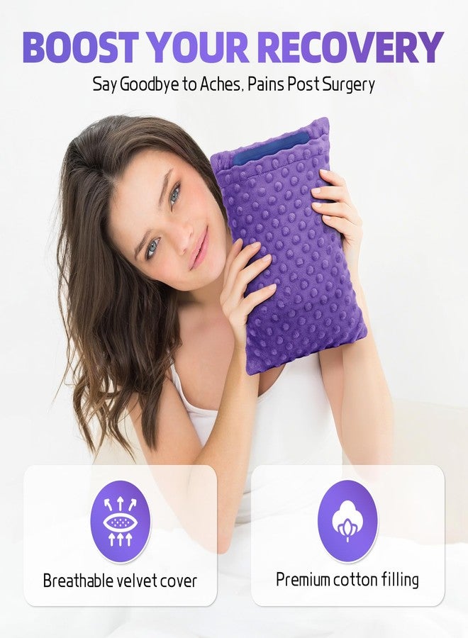 okmaba Hysterectomy Recovery Pillow with Hot/Cold Pack Pocket - Abdominal Surgery Recovery Pillow for Women, C-Section & Tummy Tuck Must Haves, Post Op Support Cushion(Purple) - Image 3