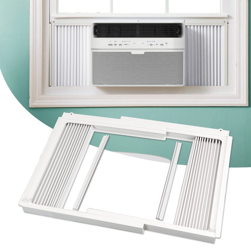 Flehomo Window Air Conditioner Side Panels with Frame Adjustable Insulation AC Side Panel for 8000 BTU Window AC Unit Frame Included