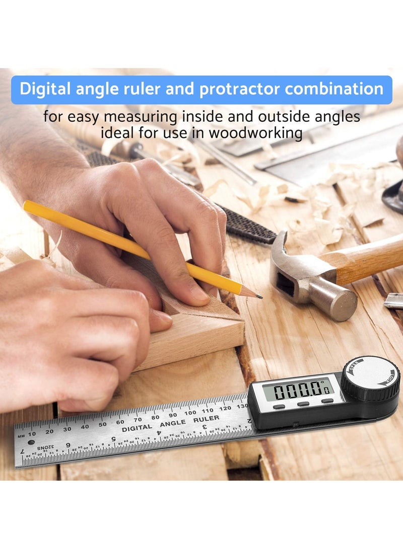 Chabeia 8 inch/200mm, Digital Protractor, Stainless Steel, Electronic Angle Ruler, Angle Gauge, Goniometer,Miter Gauge - Image 5
