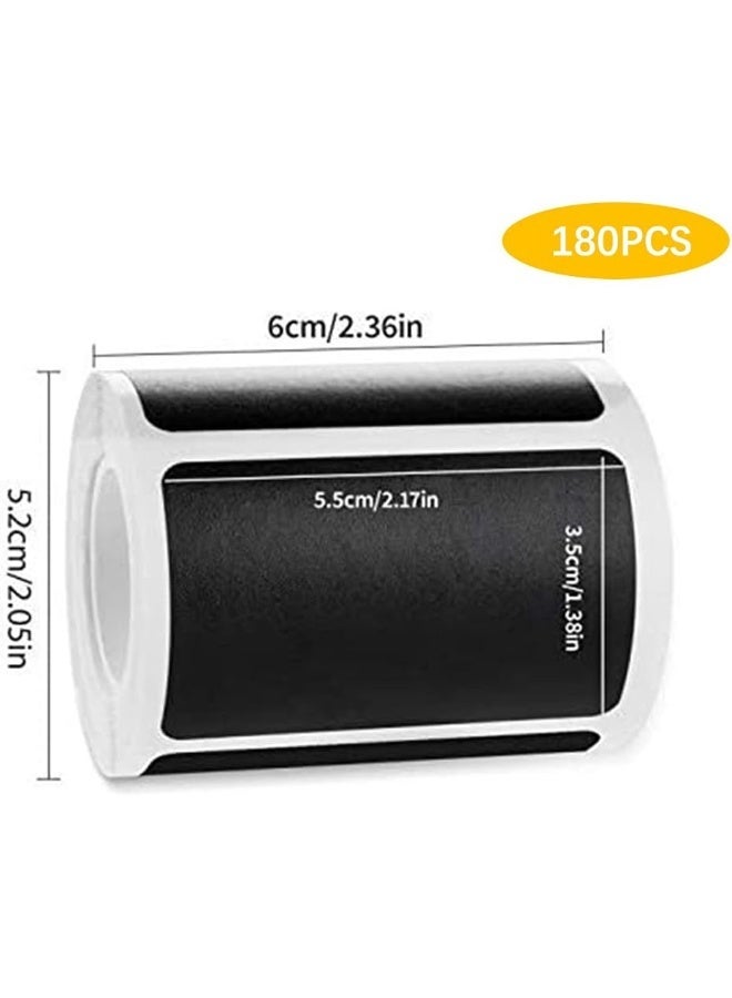 ECVV REUsable & Waterproof Chalkboard Labels Pantry And Storage Blackboard Stickers For Glass, Cups, Containers, Canisters With 1 White Chalk Mark, Office And Kitchen Organizer, 180Pcs/Roll 1 X Roll - Image 3